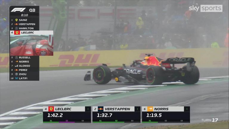 Max Verstappen ruins his flying lap with a spin