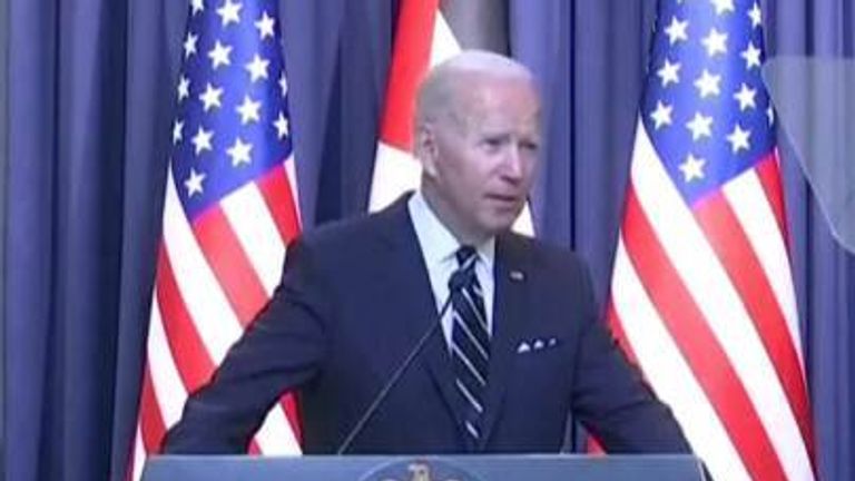 Le président Joe Biden, lors d'une visite en Cisjordanie, a réaffirmé son soutien continu à 