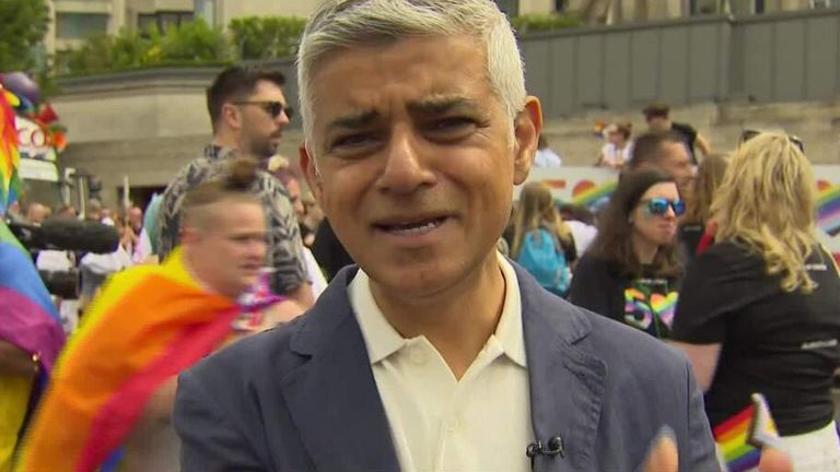 Sadiq Khan at London Pride 2022