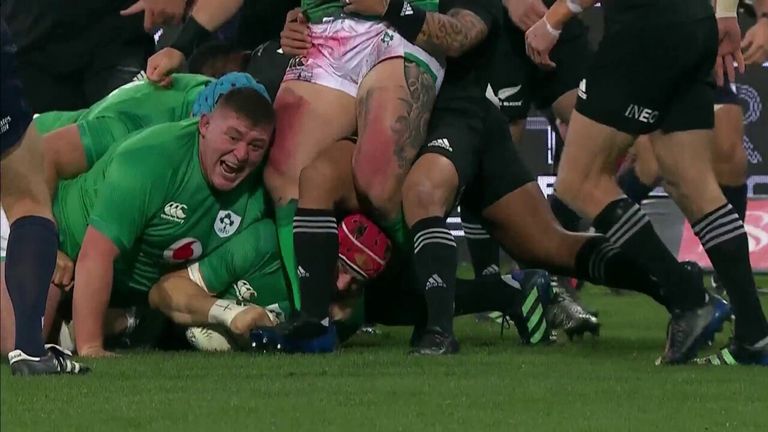 Ireland score after four minutes against New Zealand