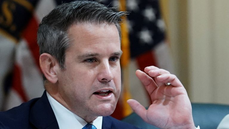 U.S. Representative Adam Kinzinger (R-IL) speaks during a public hearing of the U.S. House Select Committee to investigate the January 6 Attack on the U.S. Capitol, on Capitol Hill, in Washington, U.S., July 21, 2022. REUTERS/Sarah Silbiger