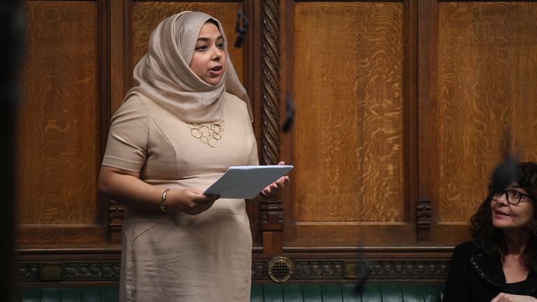 Labour MP Apsana Begum speaking in the Commons