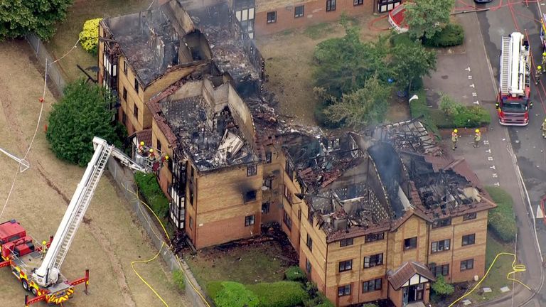 Explosion destroyed flats in Bedford