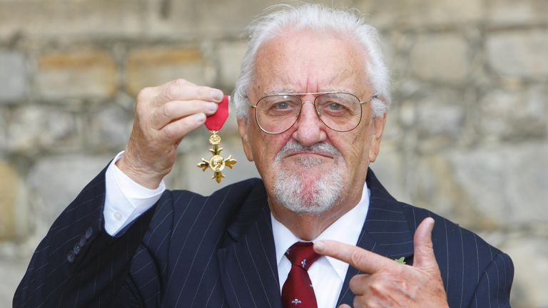 Bernard Cribbins with his Officer of the British Empire (OBE) medal after receiving it during an Investiture ceremony from the Princess Royal at Windsor Castle.
