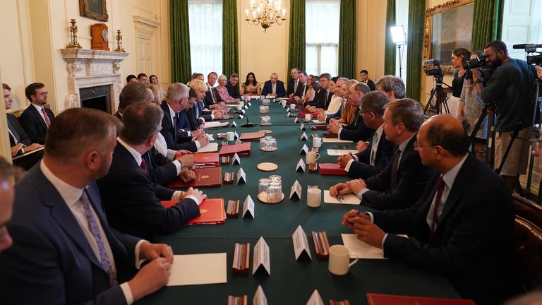 Prime Minister Boris Johnson (centre left) holds a Cabinet meeting at 10 Downing Street, London. Picture date: Tuesday July 19, 2022.