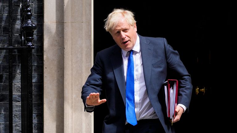 Prime Minister Boris Johnson leaves 10 Downing Street in London, Wednesday