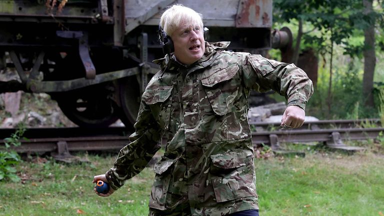 Boris Johnson throwing a grenade. Pic: Downing Street