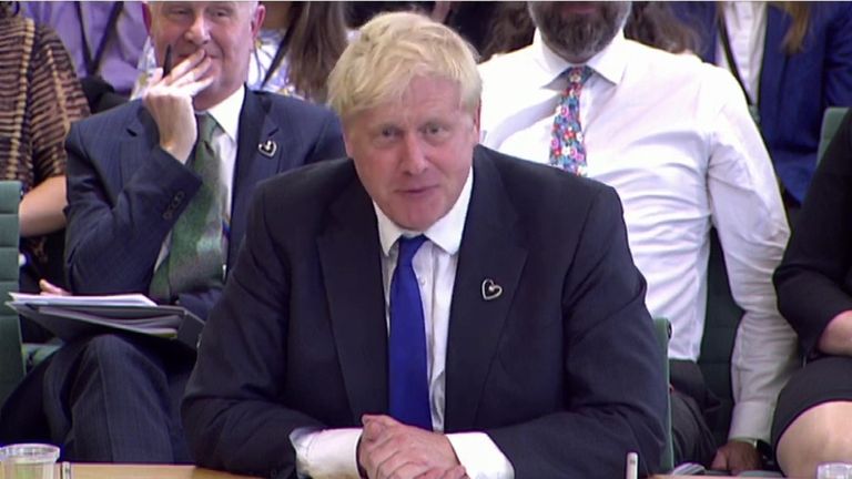 Prime Minister Boris Johnson appearing in front of the Liaison Committee in the House of Commons,