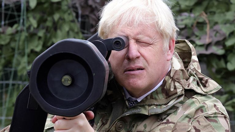 Boris Johnson throws a grenade as he visits Ukrainian troops being trained in UK