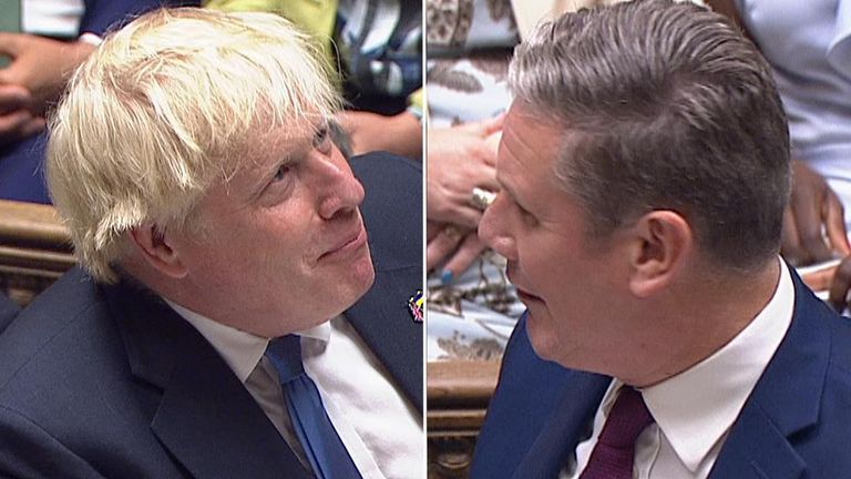 Boris Johnson faces Sir Keir Starmer for the final time in PMQs