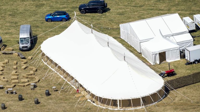 The marquee where Boris and Carrie Johnson held their wedding celebration