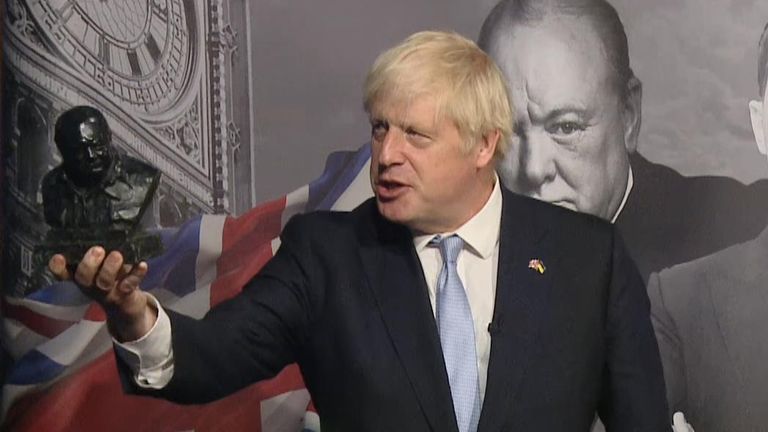 Boris Johnson has presented the Sir Winston Churchill Award 2022 to the President of Ukraine, Volodymyr Zelenskyy. The PM talked about the similarities between the two leaders in a time of crisis. Zelenskyy said it would not be possible without Ukrainian people.