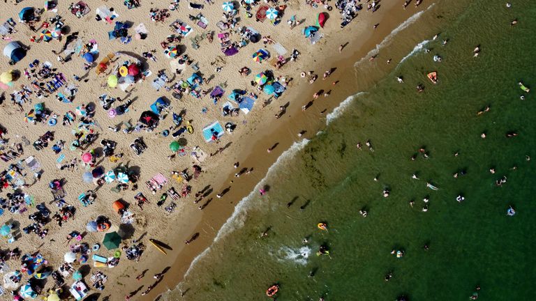 Brits enjoyed Bournemouth beach during the heatwave in June 