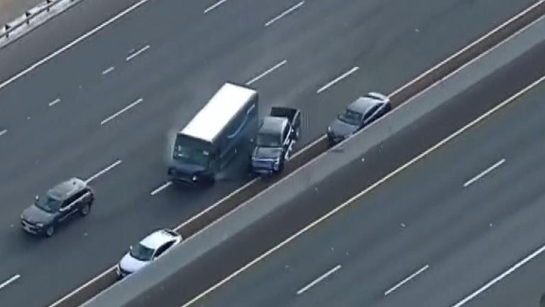 Police chase suspect in stolen delivery truck