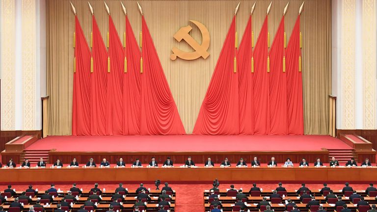 Image of the Chinese Communist Party meeting in Beijing in November 2021. Photo: AP