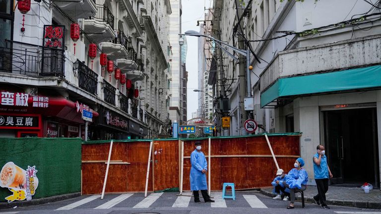 A strict lockdown in Shanghai saw some areas closed off from the rest of the city