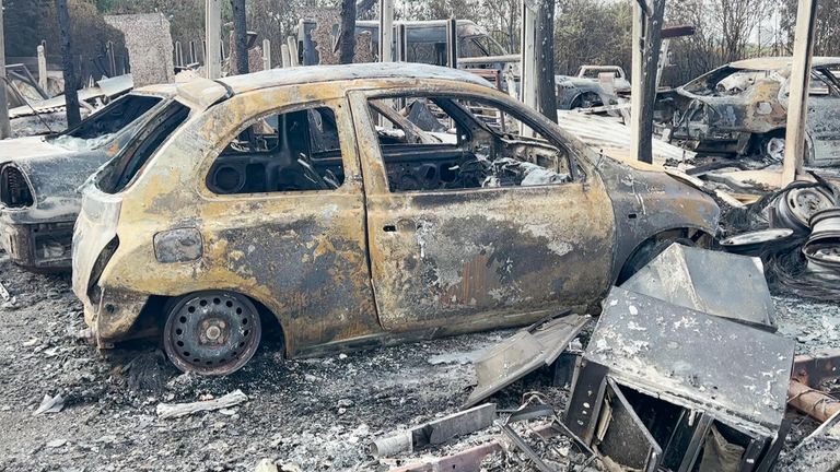 A grass fire burned out cars in Dagenham