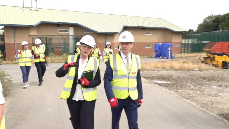 Dominic Raab is shown around the school being built on the site of the former Medway Secure Training Unit 