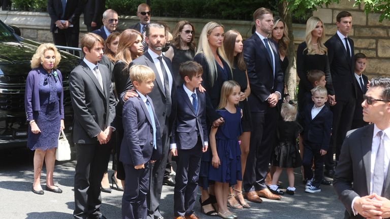 Donald Trump Jr, Eric Trump and Ivanka Trump with their children