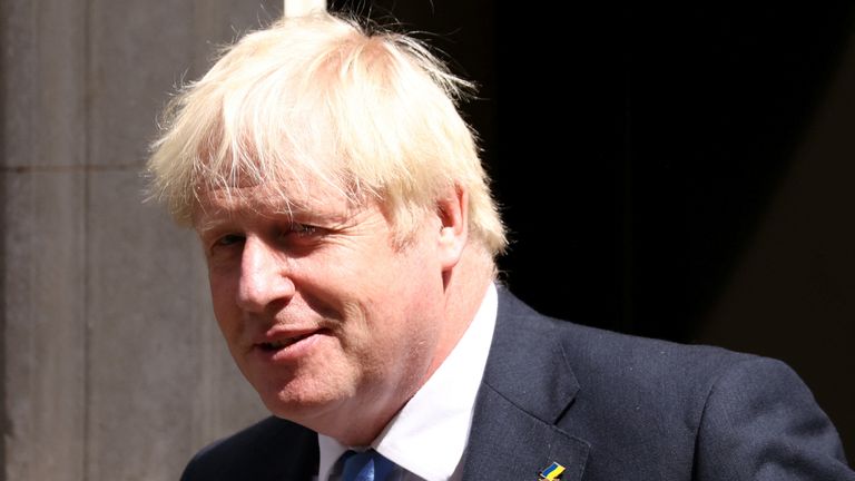 British Prime Minister Boris Johnson walks outside Downing Street in London, Britain, July 20, 2022. REUTERS/Henry Nicholls
