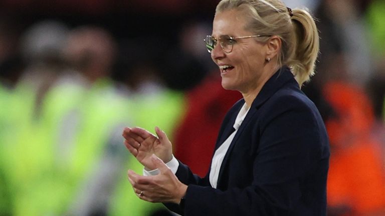 Soccer Football - Women&#39;s Euro 2022 - Semi Final - England v Sweden - Bramall Lane, Sheffield, Britain - July 26, 2022 England manager Sarina Wiegman REUTERS/Molly Darlington
