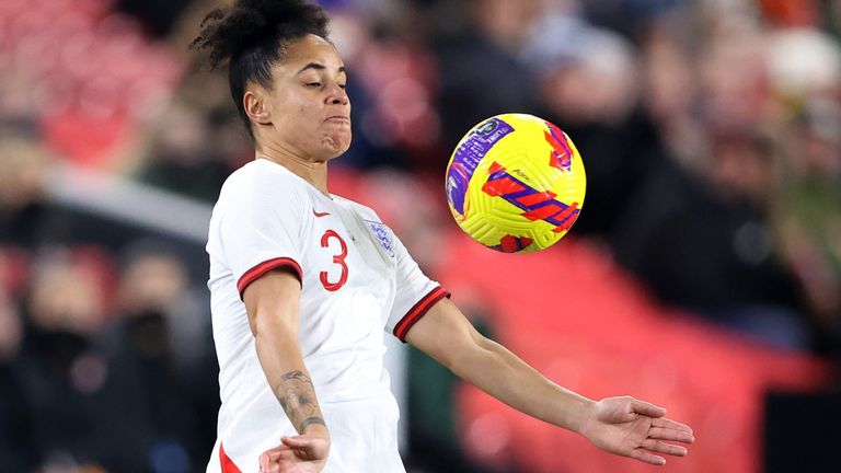 Soccer Football - Women&#39;s International - Arnold Clark Cup - England v Canada - Riverside Stadium, Middlesbrough, Britain - February 17, 2022 England&#39;s Demi Stokes in action Action Images via Reuters/Molly Darlington
