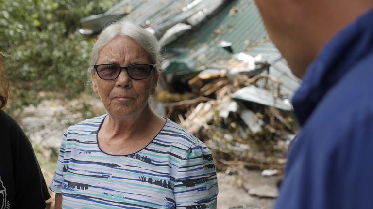 Eunice Howard'ın Kentucky, Hazard'daki evi sel nedeniyle harap oldu.