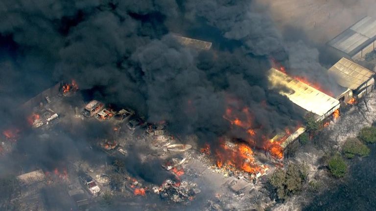 Fire in Wennington, east London