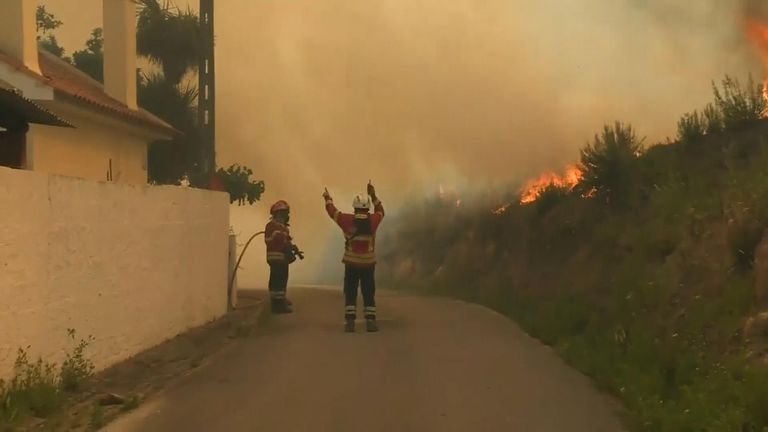 Zjarret në pyje në veri të Lisbonës, Portugali