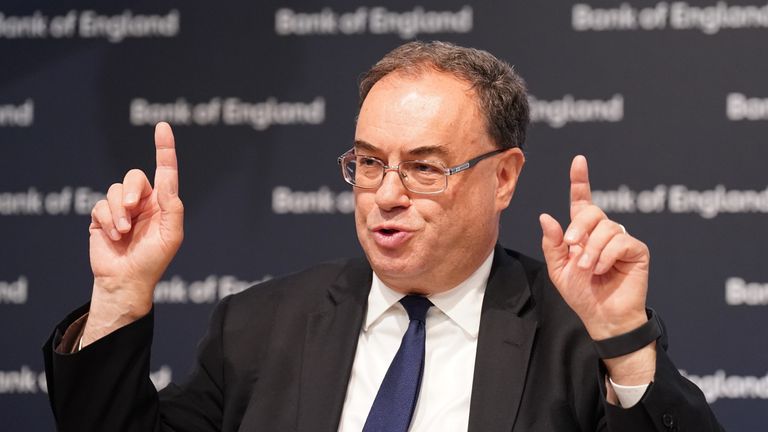 Governor of the Bank of England, Andrew Bailey, during the Bank of England&#39;s financial stability report press conference, at the Bank of England, London. Picture date: Tuesday July 5, 2022.
