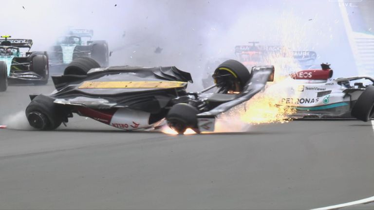 ‘Halo’ devices save drivers in two separate horror crashes in F1 and F2 at Silverstone