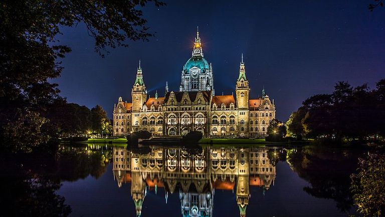 The New Town Hall in Hanover will remain dark at night under the new rules (Pic: Frank Hebestreit)