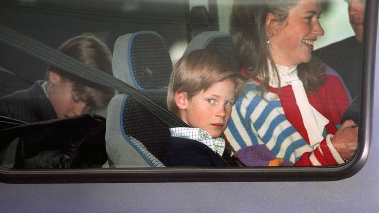 File photo dated 26/10/1993 of Prince William, Prince Harry with Tiggy Legge-Bourke arriving at Heathrow Airport. The BBC has agreed to pay substantial damages to the Duke of Cambridge&#39;s ex-nanny Tiggy Legge-Bourke over "false and malicious" allegations about her used to obtain Martin Bashir&#39;s 1995 Panorama interview with Diana, Princess of Wales. Issue date: Thursday July 21, 2022.