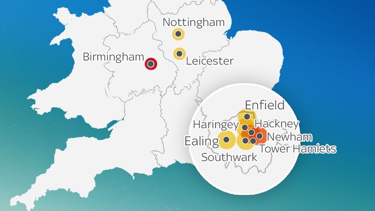 Areas most vulnerable to heatwaves in UK