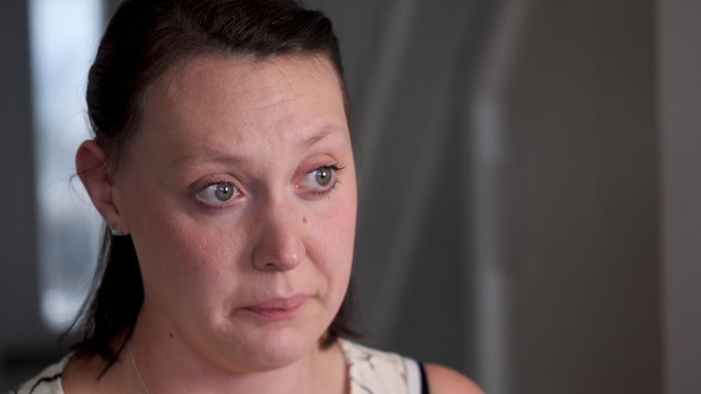 Laura, fighting back tears, says thoughts of planning a wedding turned to arranging a funeral