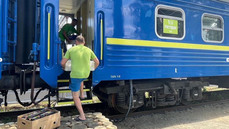 Up to 25 families are living on a train 