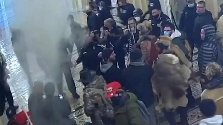 Protesters storm the Capitol in Washington DC on 6 January 2021