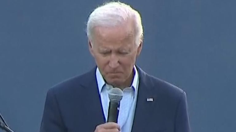 Joe Biden leads a silence for victims of Chicago shooting and their families