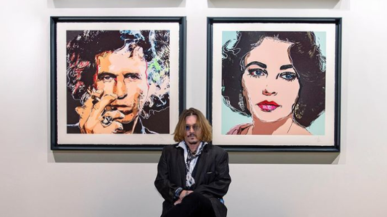 Johnny Depp and his artwork. Pic: Johnny Depp/Instagram