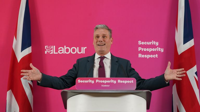Labour leader Keir Starmer giving a speech at the Sage Gateshead culture centre, where he set out setting out how his Labour government will move Britain forward. Picture date: Monday July 11, 2022.
