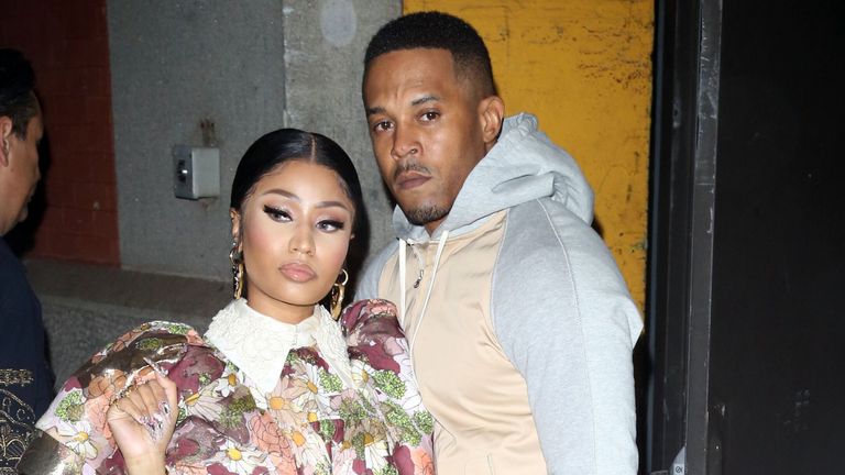 Nicki Minaj with her husband Kenneth Petty pictured at New York Fashion Week in 2020