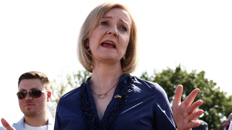 British Foreign Secretary and Conservative leadership candidate Liz Truss attends a Conservative Party leadership campaign event in Marden, Britain, July 23, 2022. REUTERS/Henry Nicholls
