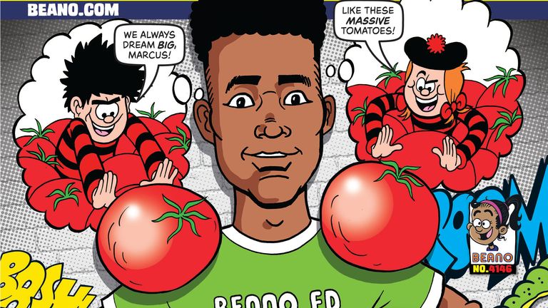 Marcus Rashford immortalised in cartoon form for a special edition of the Beano 