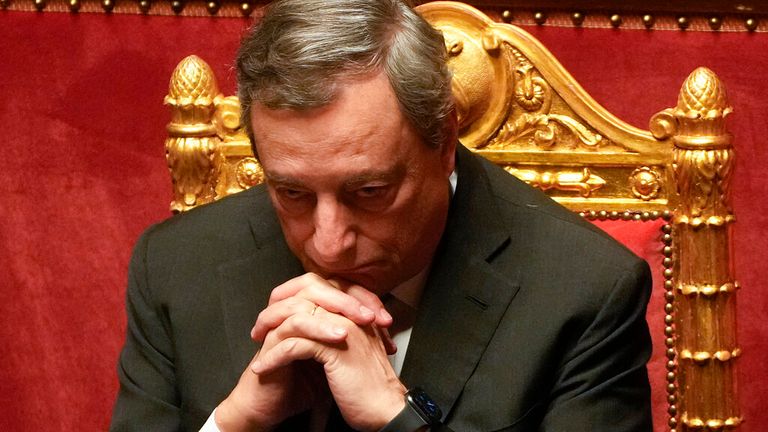 Mario Draghi has resigned for the second time in a week. Pic: AP