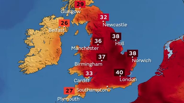 konsol digtere aktivering National emergency as red extreme heat warning issued for first time across  England | UK News | Sky News