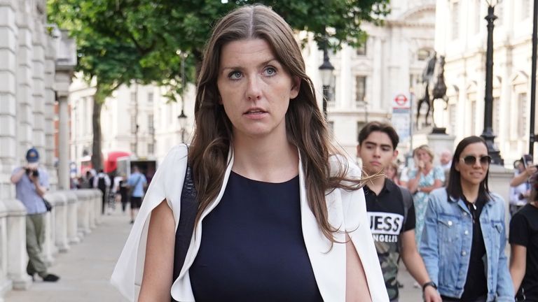Newly appointed education secretary Michelle Donelan leaving the cabinet office in London, following the resignation of two senior cabinet ministers on Tuesday. Picture date: Wednesday July 6, 2022.