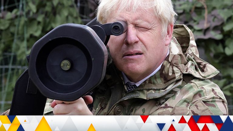 Boris Johnson with a missile launcher. Pic: Downing Street