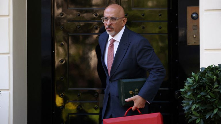 British Chancellor of the Exchequer Nadhim Zahawi leaves his home in central London, Britain, July 11, 2022. REUTERS/Henry Nicholls
