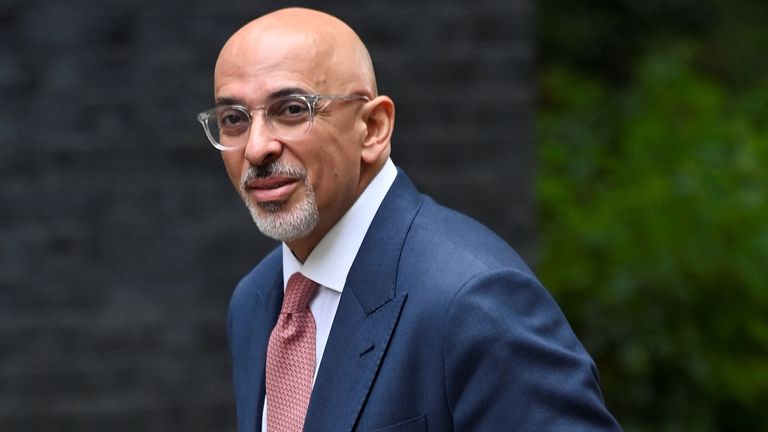British Chancellor of the Exchequer Nadhim Zahawi walks outside Downing Street in London, Britain, July 12, 2022. REUTERS/Toby Melville
