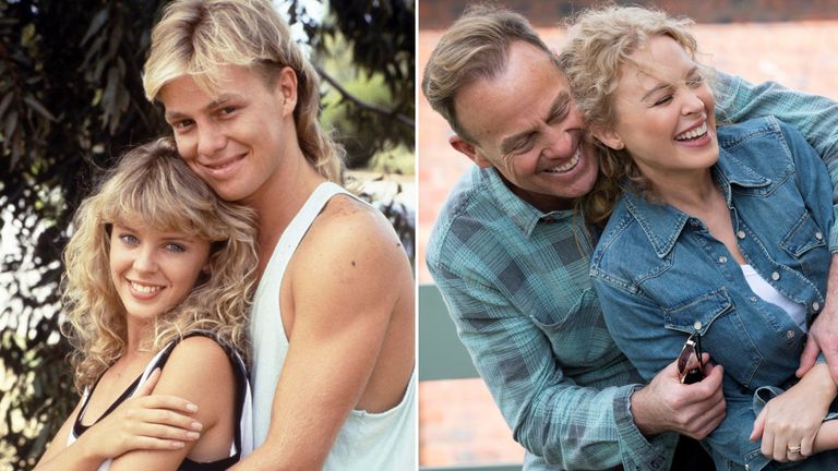 Editorial use only. No book publishing
Mandatory Credit: Photo by Fremantle Media/Shutterstock (848722dh)
&#39;Neighbours&#39;   
Kylie Minogue and Jason Donovan
Grundy TV Archive